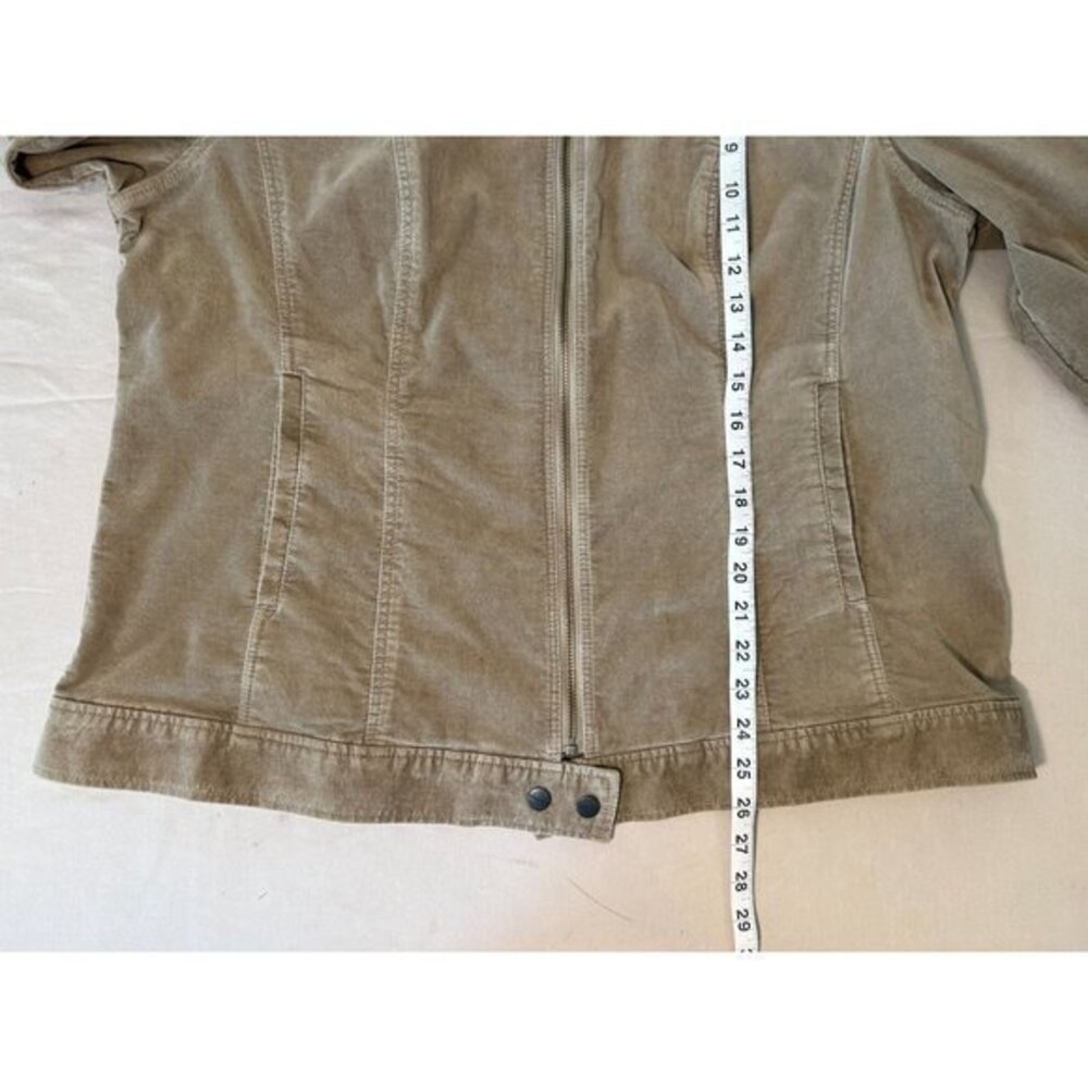Women's Coldwater Creek Dark Khaki‎ Beige Long Sleeved Zippered Jacket Size 18W - Picture 6 of 12